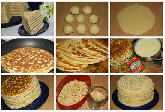 коржи для торта на сковороде