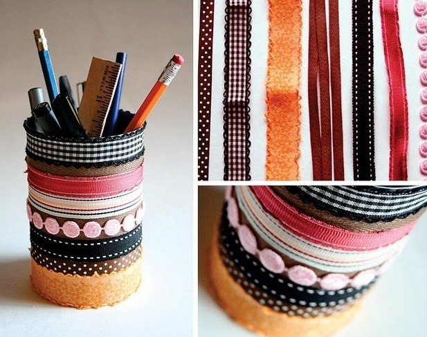 подставка для карандашей с нитками