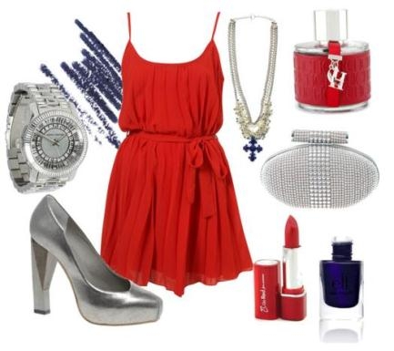 C чем носить красное платье?