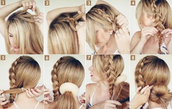 Прическа с бубликом