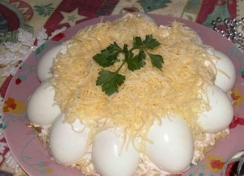 Салат Сугробы с грибами: рецепт