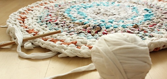 Круглый коврик крючком сплошной