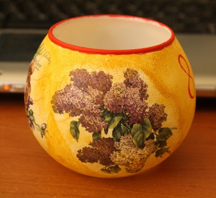 Декупаж вазы: фото