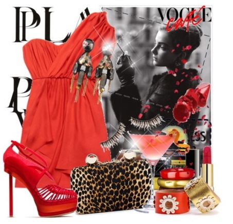 C чем носить красное платье?