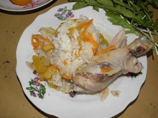 готовим рис с курицей в мультиварке