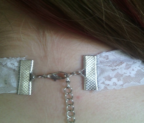 чокер из белого кружева пошагово