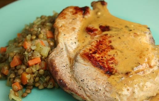 Отбивные в сметанно-горчичной заливке