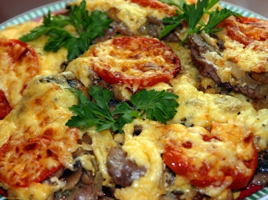 мясо по-капитански с картошкой в духовке